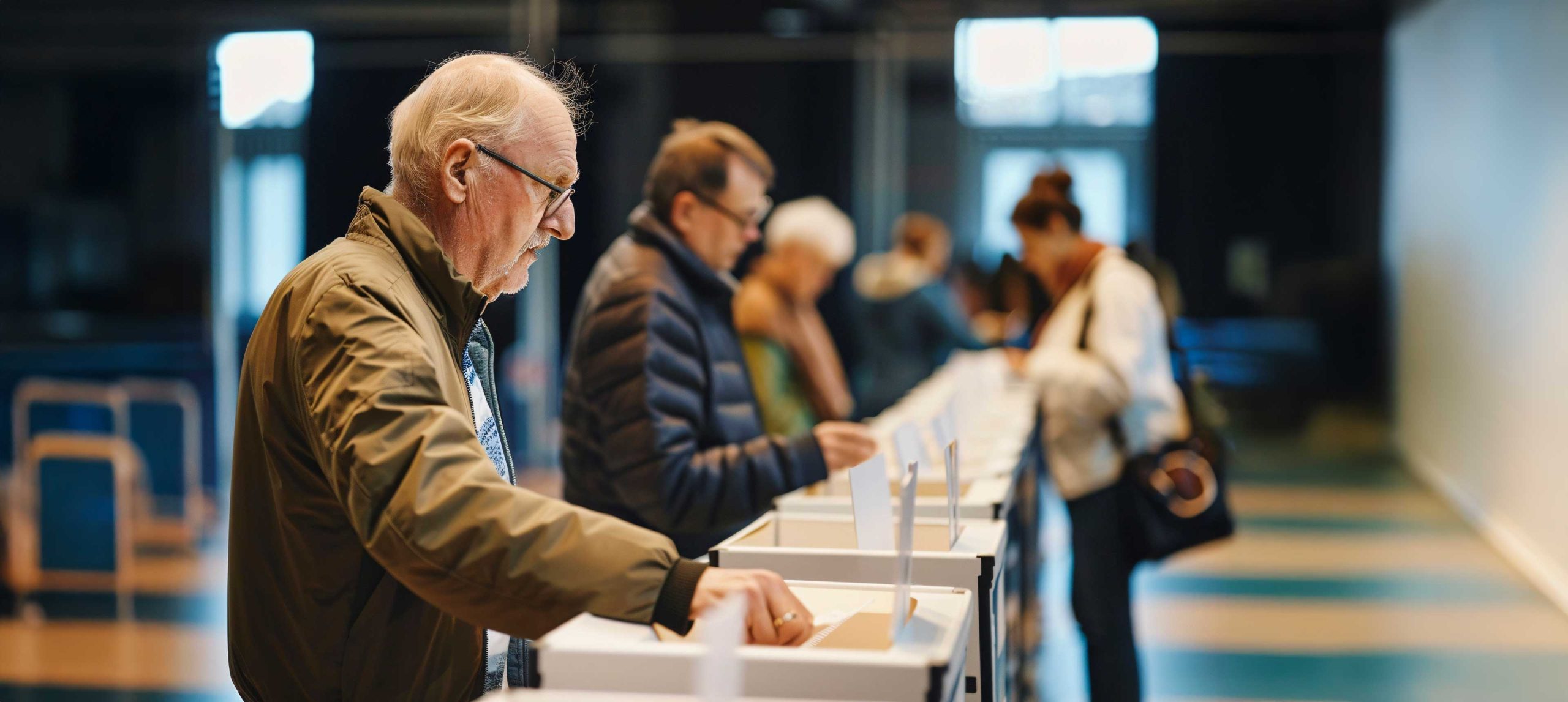 Photographie de l'ambiance dans un bureau de vote